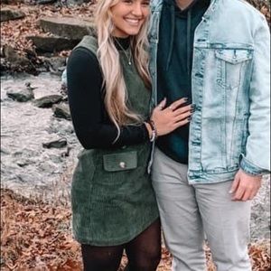 Small corduroy dress green